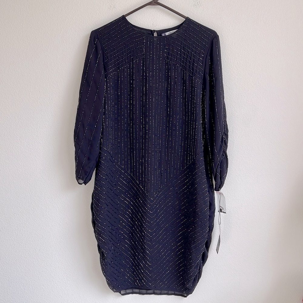 NEW Jennifer Lopez Purple Beaded Mini Dress